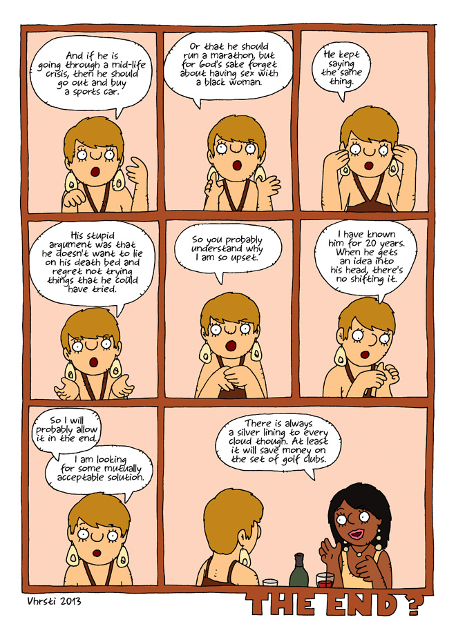 Comic story about desire for sex with black woman.