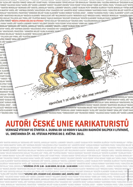 Pozvánka na výstavu České unie karikaturistů